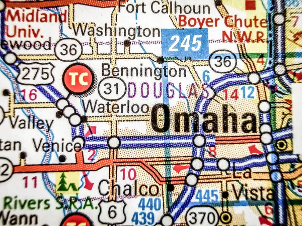 Omaha Usa Map — Stock Photo, Image