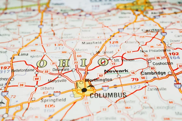 美国俄亥俄州地图背景 — 图库照片
