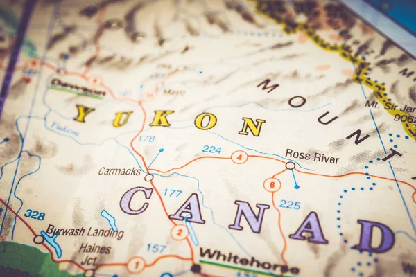 Yukon Canadá Mapa Fondo — Foto de Stock