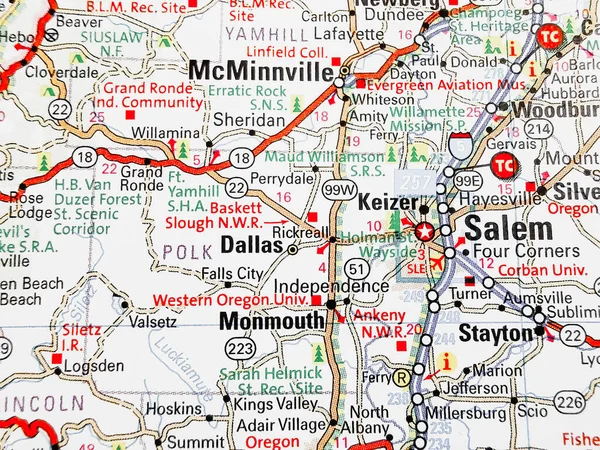 Salem Estados Unidos Mapa —  Fotos de Stock