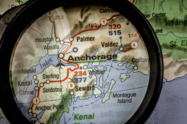 Anchourage Mapa Fondo — Foto de Stock