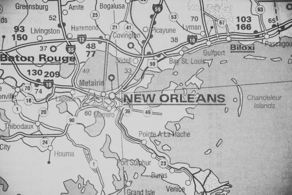 New Orleans Usa Map Background — Stock Photo, Image