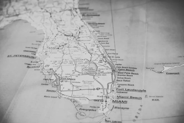 Stato Della Florida Sullo Sfondo Della Mappa Usa — Foto Stock