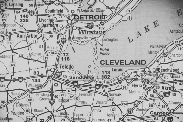 Detroit Map — Stock Photo, Image