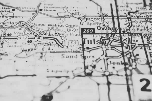 Tulsa Usa地图背景 — 图库照片