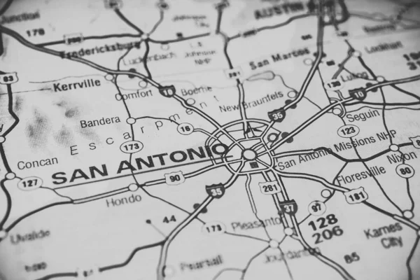 San Antonio Abd Haritası Seyahat Geçmişi Üzerine — Stok fotoğraf