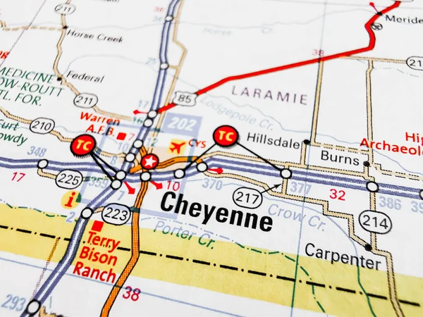 Cheyenne Usa Map — Stock Photo, Image