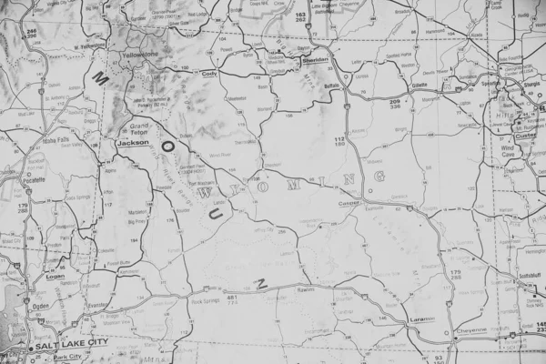 Wyoming Estado Mapa —  Fotos de Stock