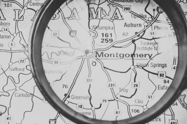 Montgomery Sur Fond Carte Usa — Photo