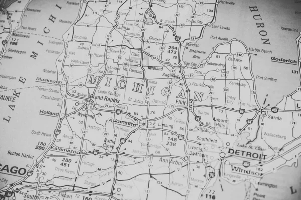 Detroit Kaart — Stockfoto