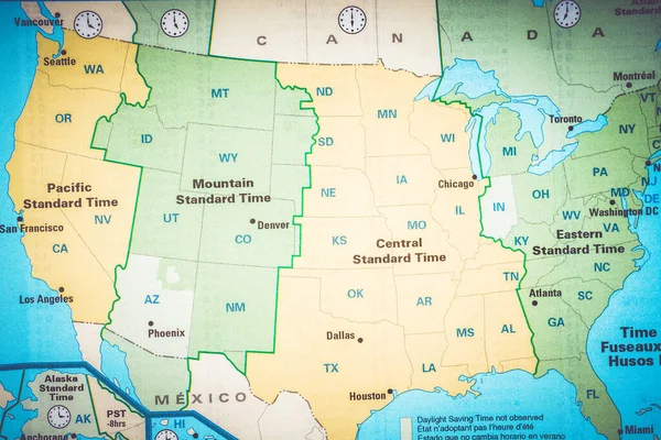 Mapa Huso Horario Fondo — Foto de Stock