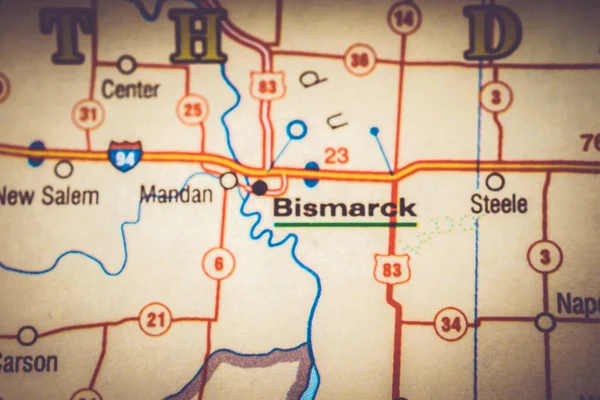 Bismarck Mapa Dos Eua — Fotografia de Stock