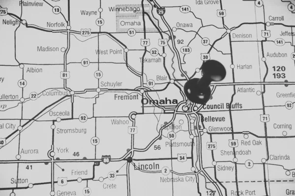Omaha Interaktív Térképen — Stock Fotó