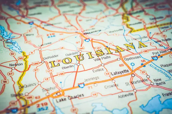 Louisiana Usa Mapa Pozadí — Stock fotografie