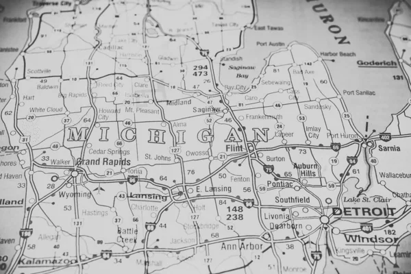 Michigan State Auf Der Karte — Stockfoto