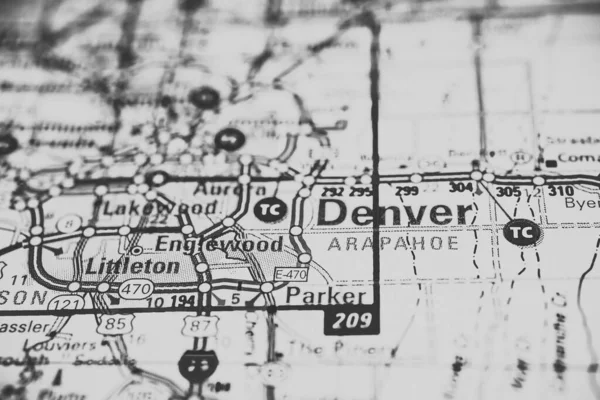 Denver Usa Kaart Reisachtergrond — Stockfoto