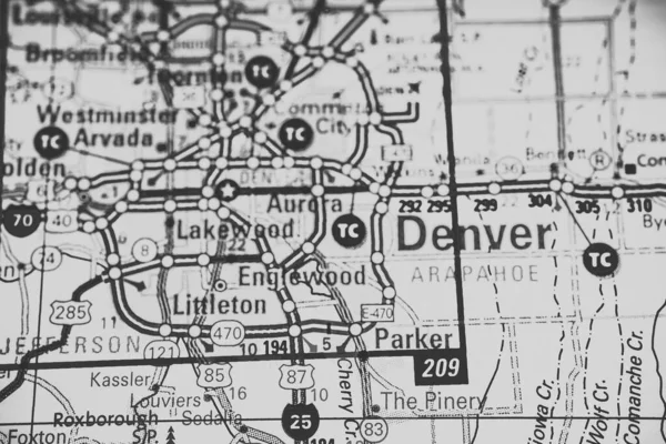 Denver Usa Kaart Reisachtergrond — Stockfoto