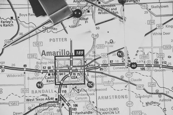 Amarilo Mappa Usa Sfondo Viaggio — Foto Stock