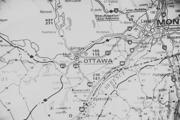 Ottawa Mapa Canadá — Fotografia de Stock
