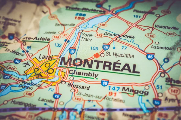 Montreal Mapa — Fotografia de Stock