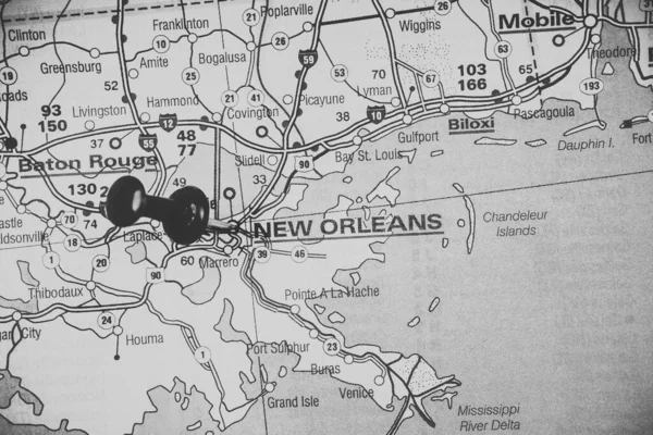 New Orleans Usa Map Background — Stock Photo, Image