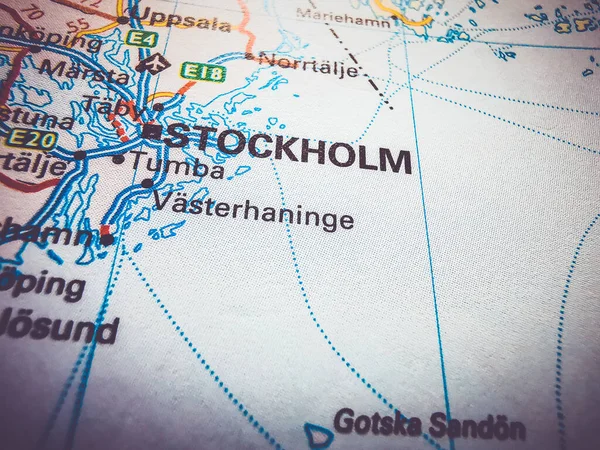 Стокгольм Дорожній Карті Європи — стокове фото