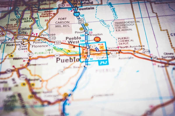 Pueblo Usa Carte Arrière Plan Voyage — Photo