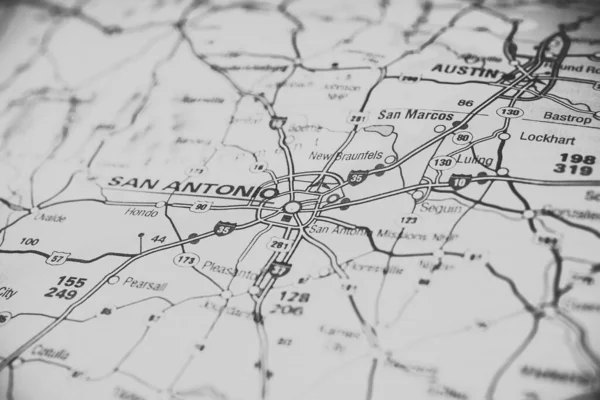 San Antonio Usa Mapa Antecedentes —  Fotos de Stock