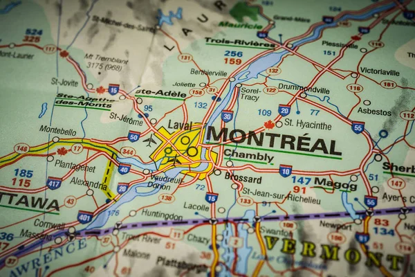 Montreal Canada Map — стокове фото