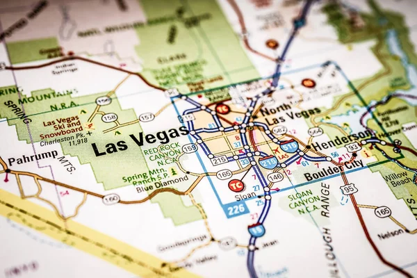 Las Vegas Haritası Usa Arka Planı Seyahat — Stok fotoğraf