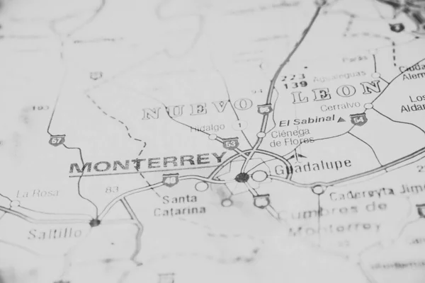 Monterrey Usa Karta Resa Bakgrund — Stockfoto