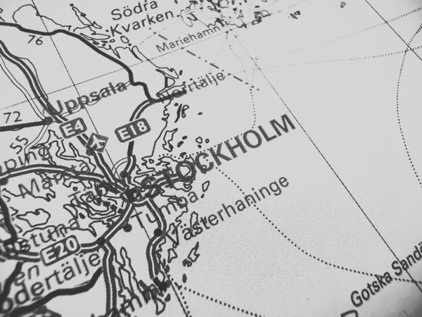 Stockholm Road Map Europe — Stock Photo, Image