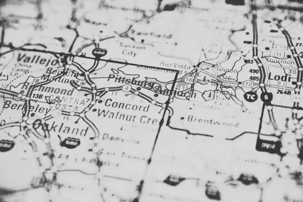 Sacramento Usa地图 Atlas旅行背景 — 图库照片