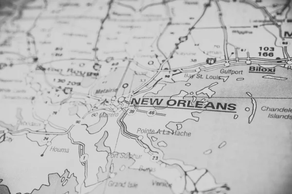 New Orleans Amerikai Egyesült Államok Térkép Háttér — Stock Fotó