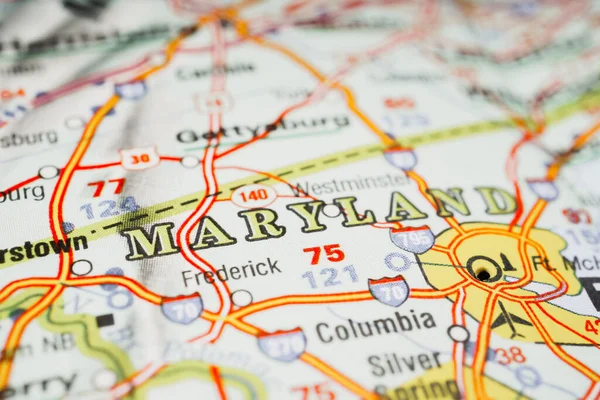 Maryland Mapa —  Fotos de Stock