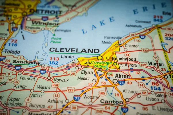 Cleveland Stany Zjednoczone Mapa Tła — Zdjęcie stockowe
