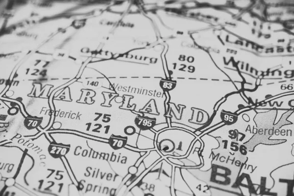 Maryland Mapa — Fotografia de Stock