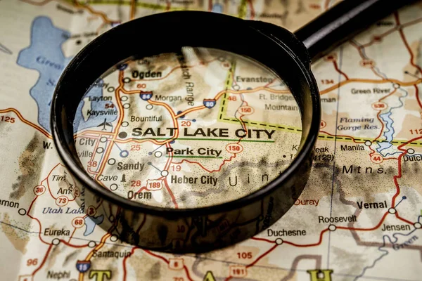 Salt Lake City Sur Carte — Photo