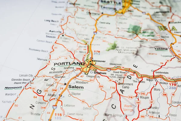 Portland Mapa — Fotografia de Stock