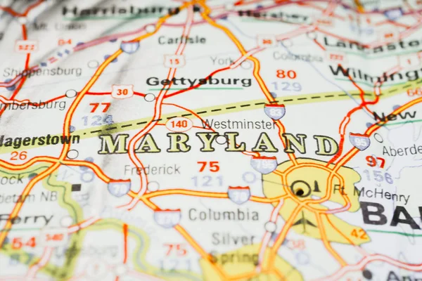 Maryland Mapa — Fotografia de Stock