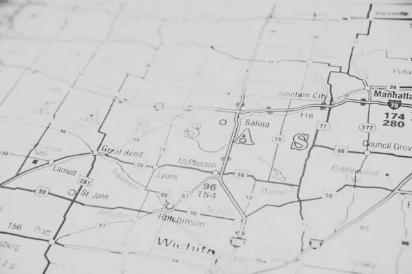 Kansas Usa Mapa Pozadí — Stock fotografie