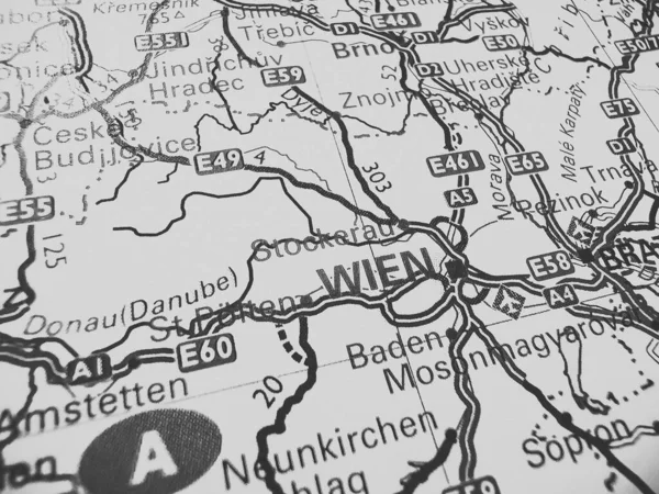 Wien Road Map Europe — Stock Photo, Image