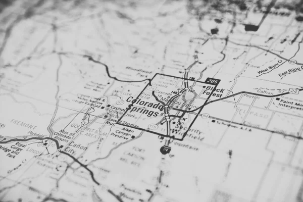 Colorado Springs Usa Mapa Cestování Pozadí — Stock fotografie