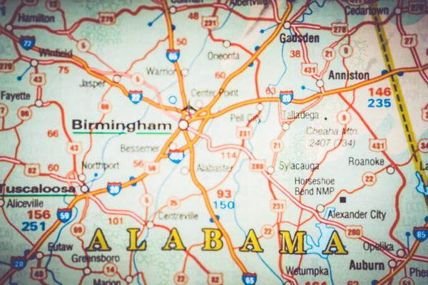 Alabama Auf Der Karte — Stockfoto