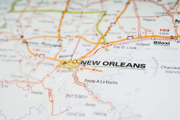 New Orleans Usa Map Background — 스톡 사진