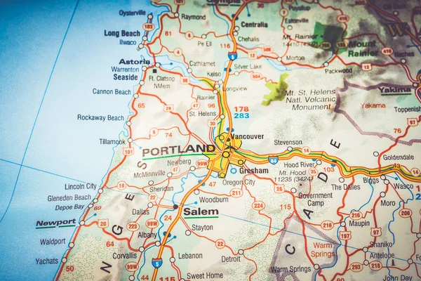 Portland Mapa — Fotografia de Stock