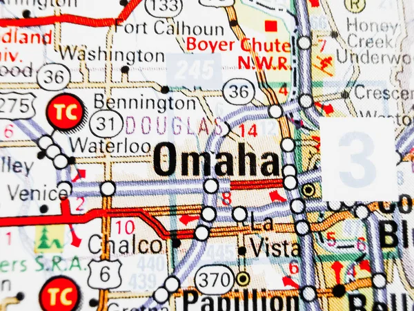 Omaha Usa Map — Stock Photo, Image