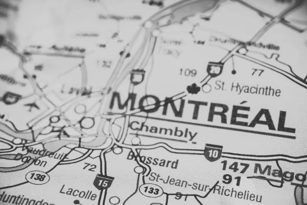 Montreal Sulla Mappa — Foto Stock