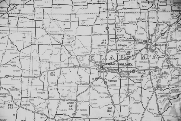 Oklahoma Usa Karta Resa Bakgrund — Stockfoto