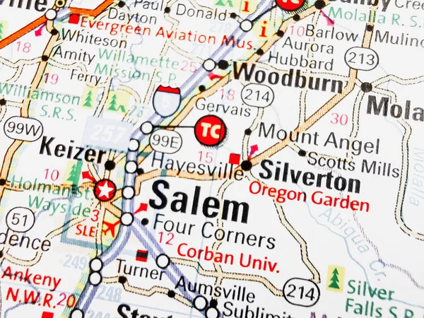 Salem Usa Kartan — Stockfoto